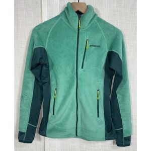 Patagonia R2 Regulator Jacket Women's S Green Polartec Fleece Waffle Full Zip